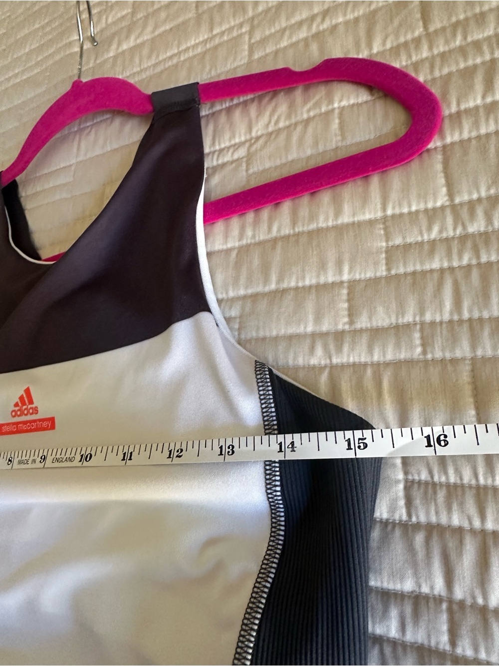Adidas by Stella McCartney Black & White Tennis Dress with Pleated Hem - Picture 6 of 7